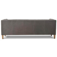 Abbott 85" Leather Sofa, Heritage Graphite