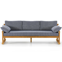 Fremont 89" Outdoor Sofa, Faye Navy/Natural Teak