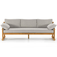 Fremont 89" Outdoor Sofa, Stone Grey/Natural Teak