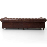 Conrad 118" Leather Sofa, Cigar