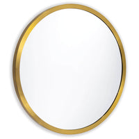 Doris Round Mirror, Natural Brass