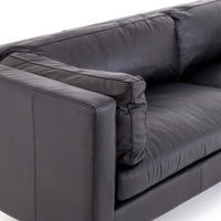 Beckwith Leather Sofa, Rider Black