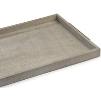 Rectangle Shagreen Tray, Ivory/Grey