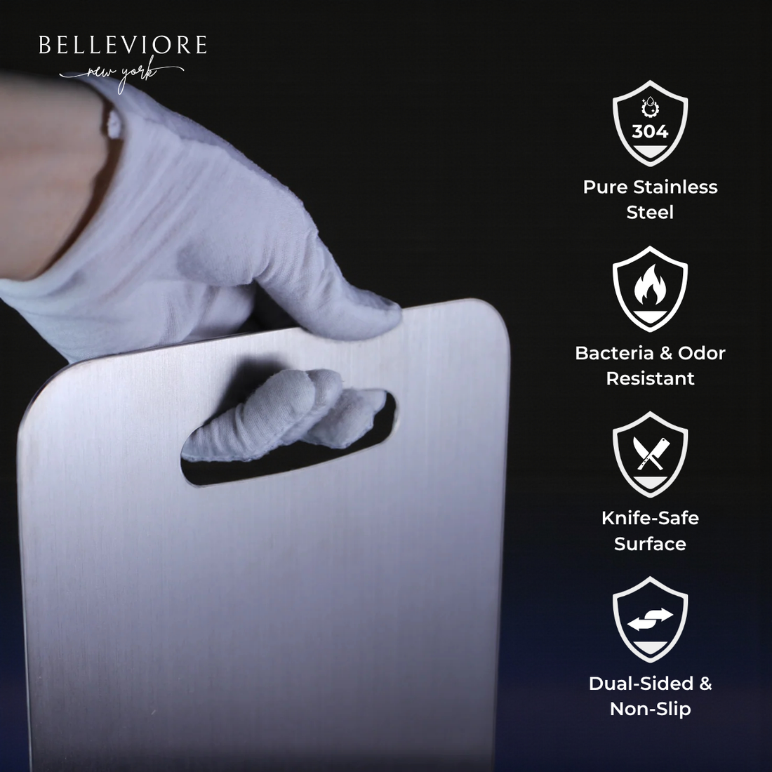 BelleViore Stainless Steel Cutting Board