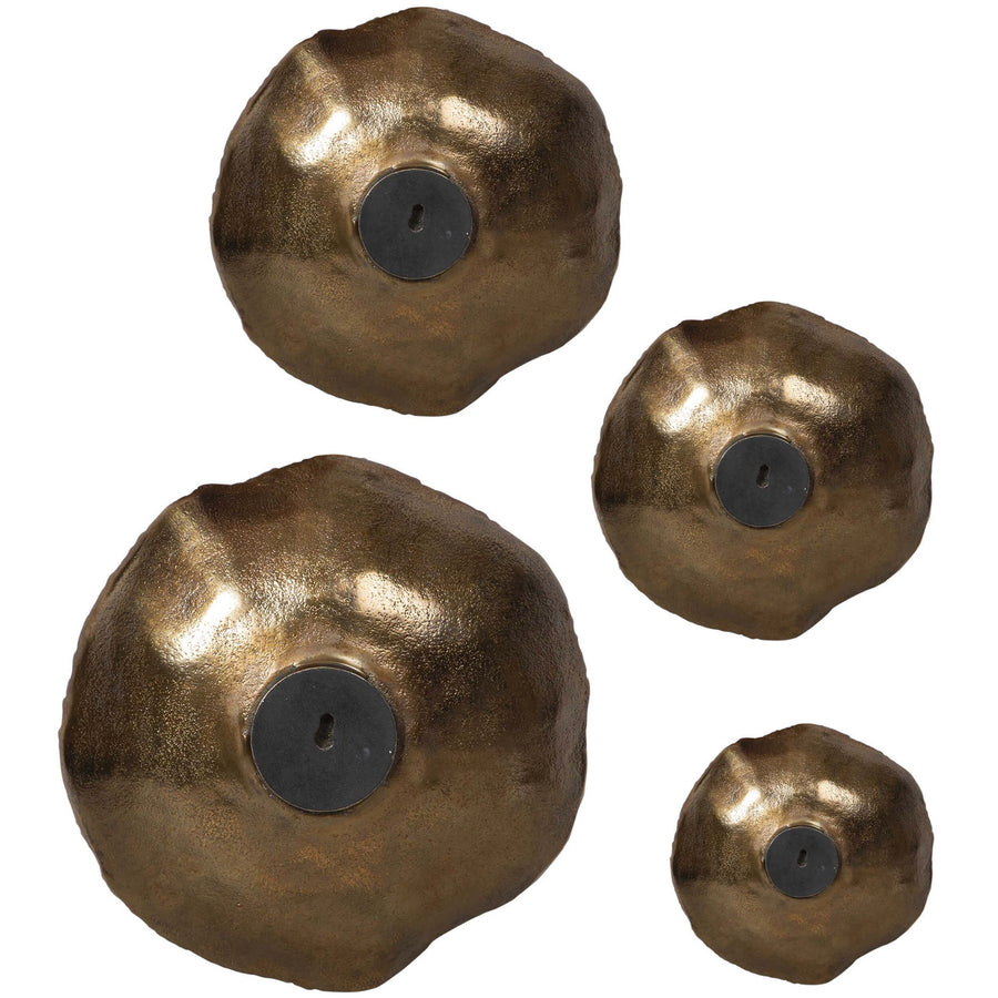 Lucky Coins Wall Decor, Brass, Set of 4