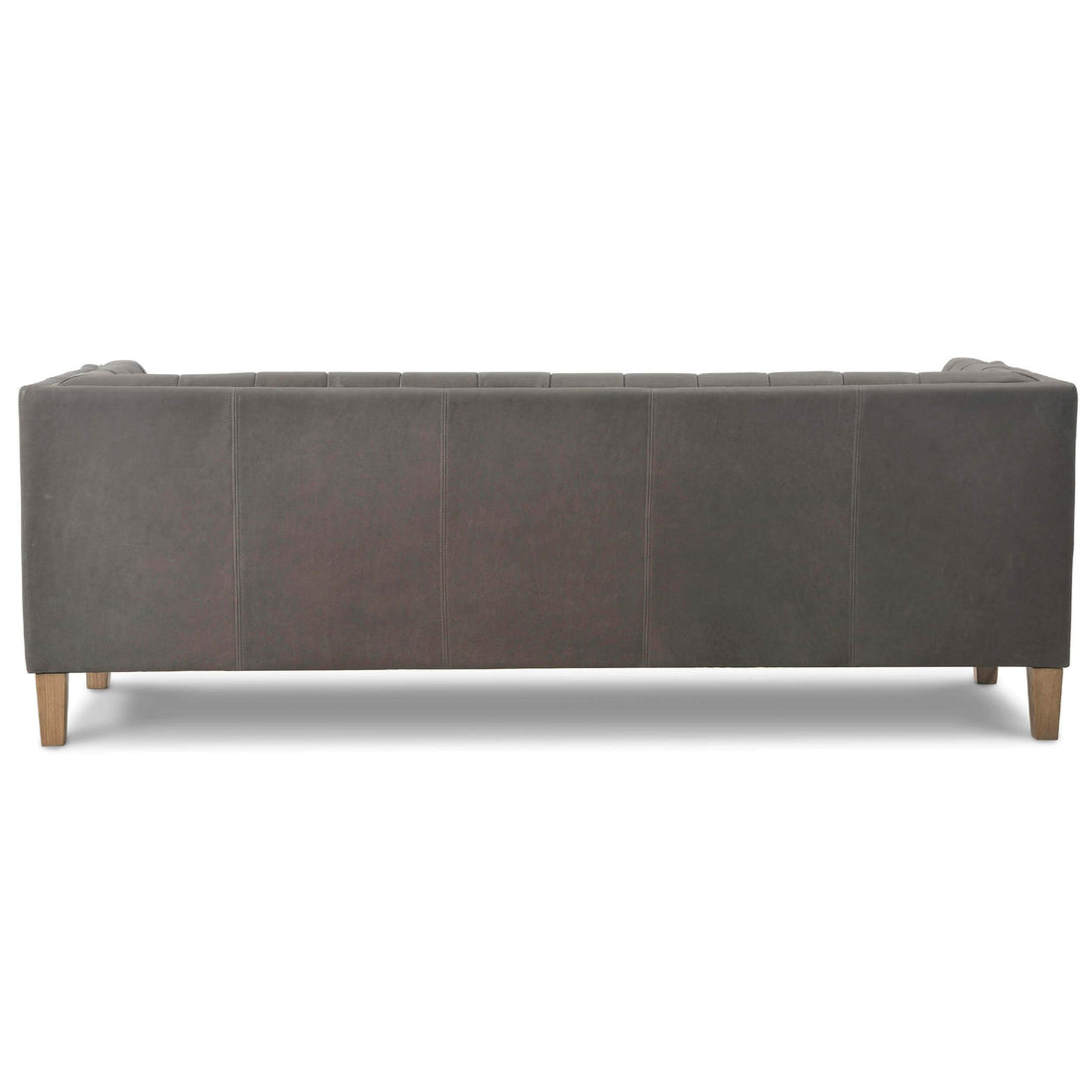 Abbott 85" Leather Sofa, Heritage Graphite