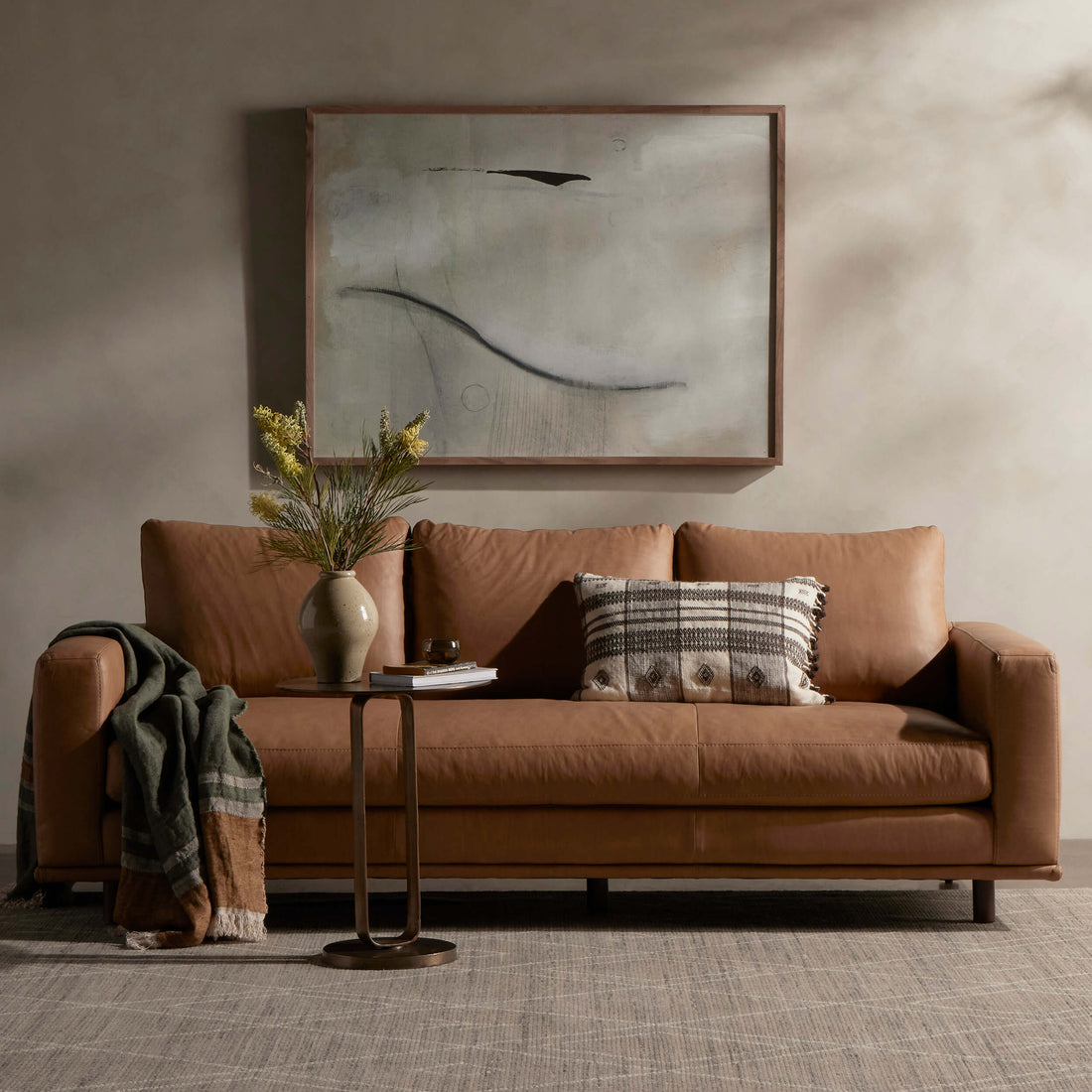 Dom Leather Sofa, Nantucket Taupe