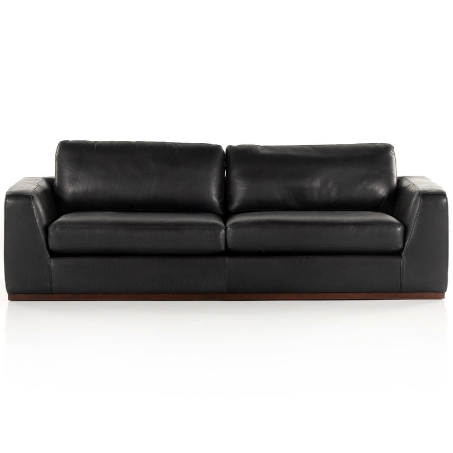 Colt 98" Leather Sofa, Heirloom Black