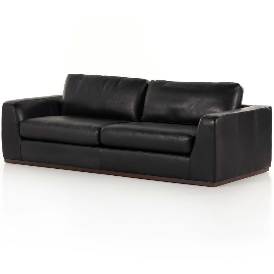 Colt 98" Leather Sofa, Heirloom Black