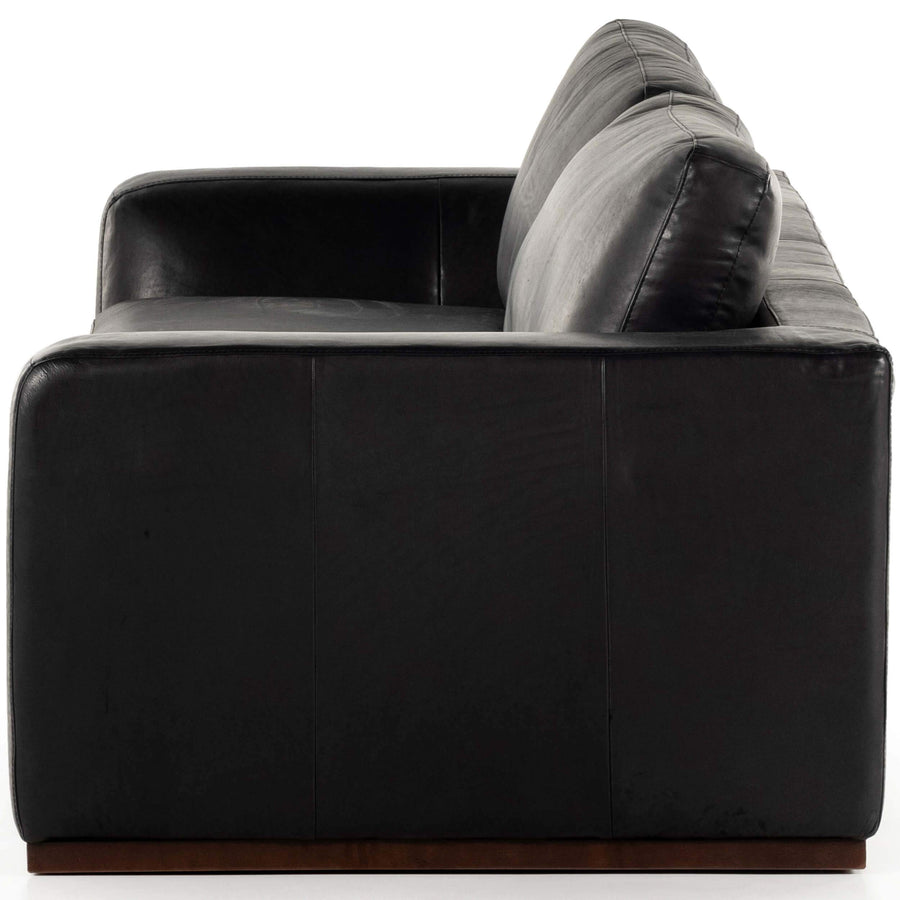 Colt 98" Leather Sofa, Heirloom Black