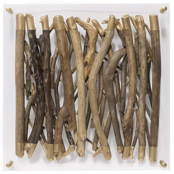 Acrylic Driftwood Wall Decor, Square