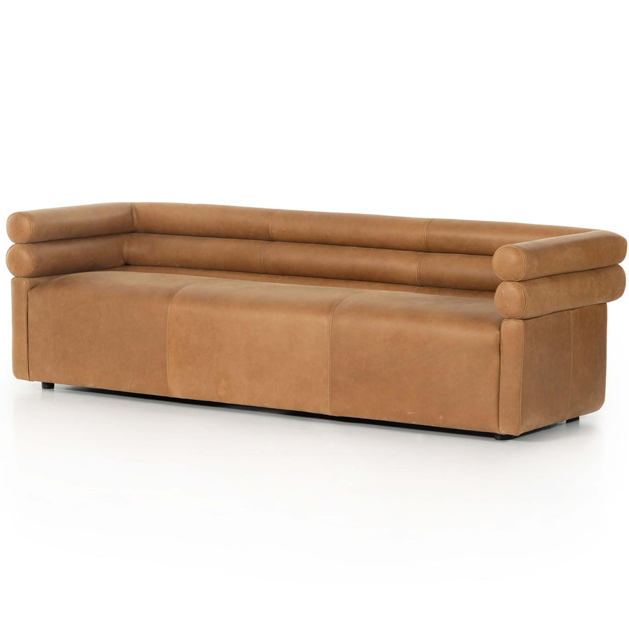 Evie 88" Leather Sofa, Palermo Cognac