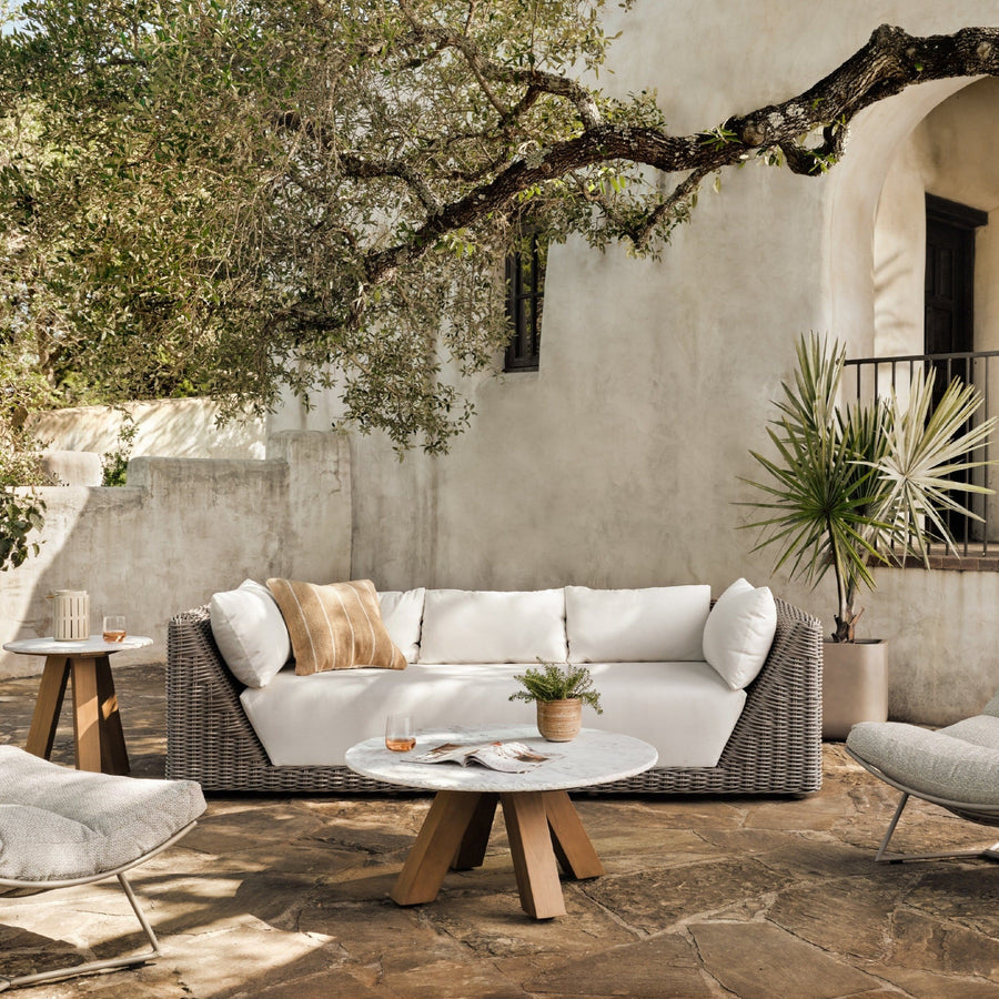 Como Outdoor Sofa, Natural Woven