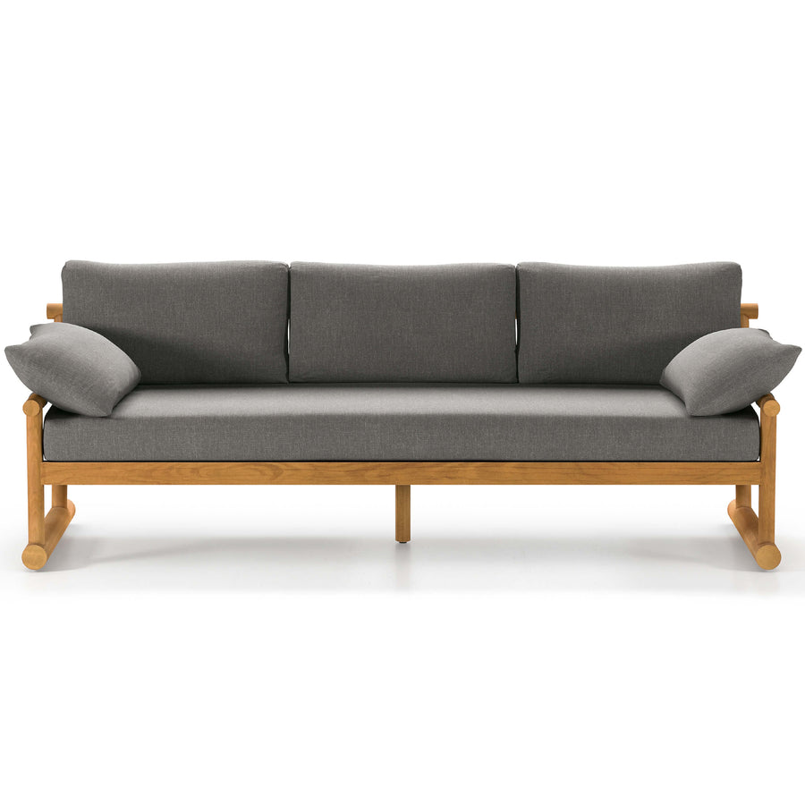 Fremont 89" Outdoor Sofa, Charcoal/Natural Teak