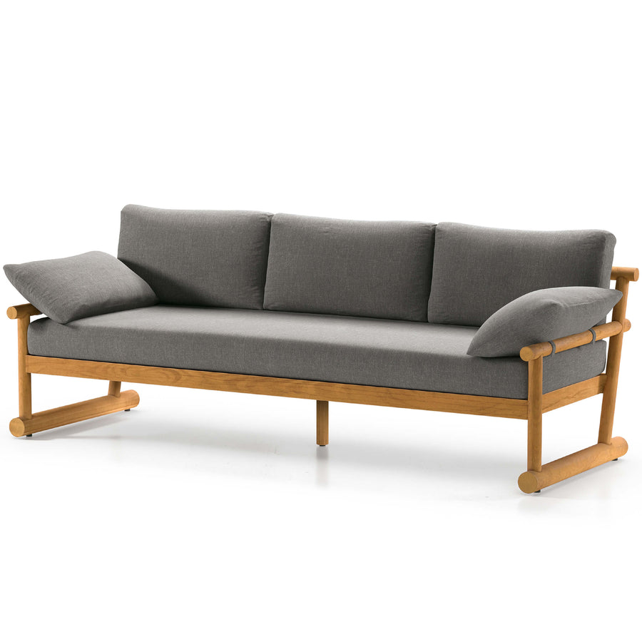 Fremont 89" Outdoor Sofa, Charcoal/Natural Teak