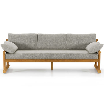 Fremont 89" Outdoor Sofa, Faye Ash/Natural Teak