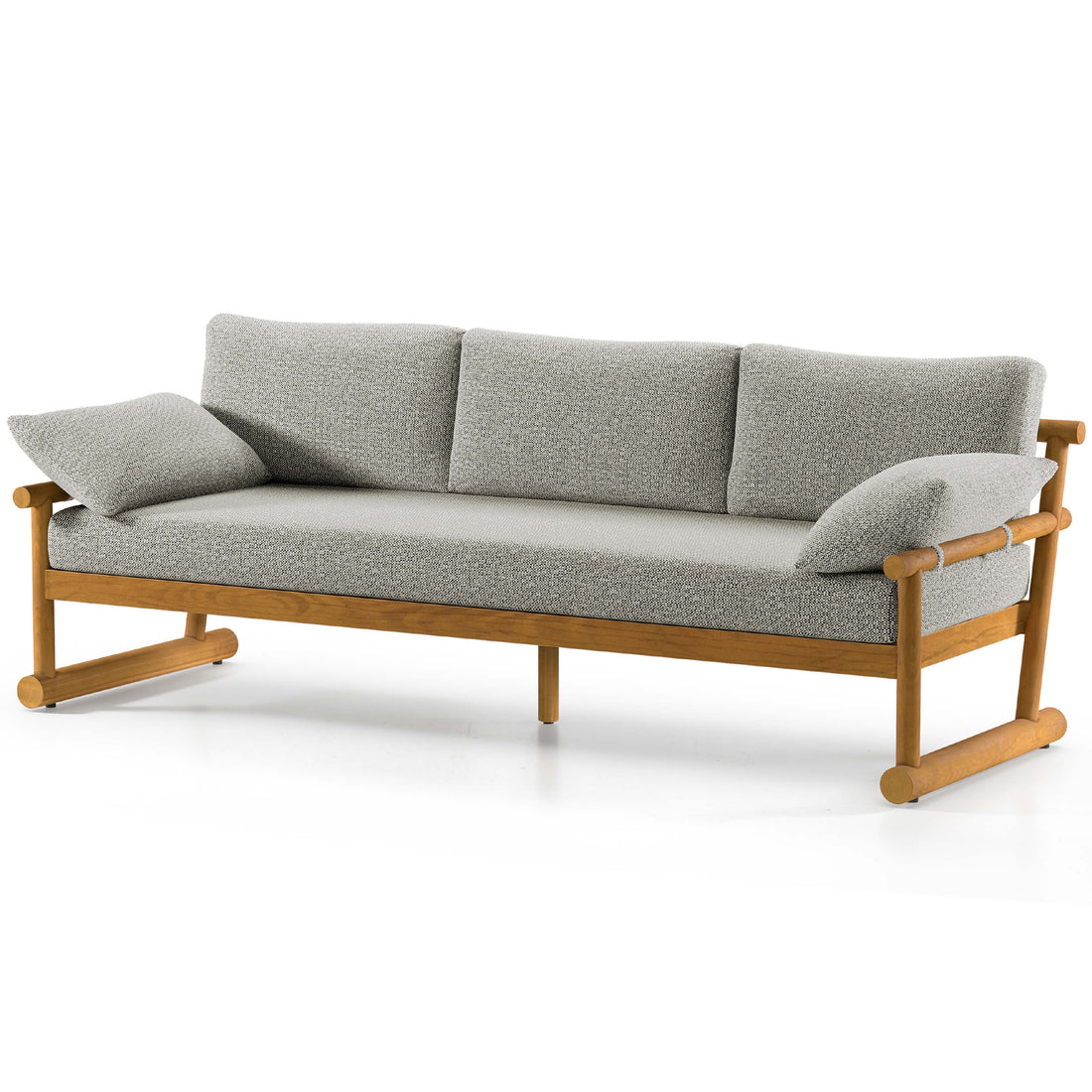 Fremont 89" Outdoor Sofa, Faye Ash/Natural Teak