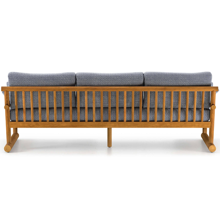 Fremont 89" Outdoor Sofa, Faye Navy/Natural Teak