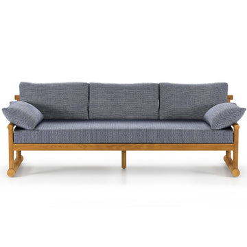 Fremont 89" Outdoor Sofa, Faye Navy/Natural Teak