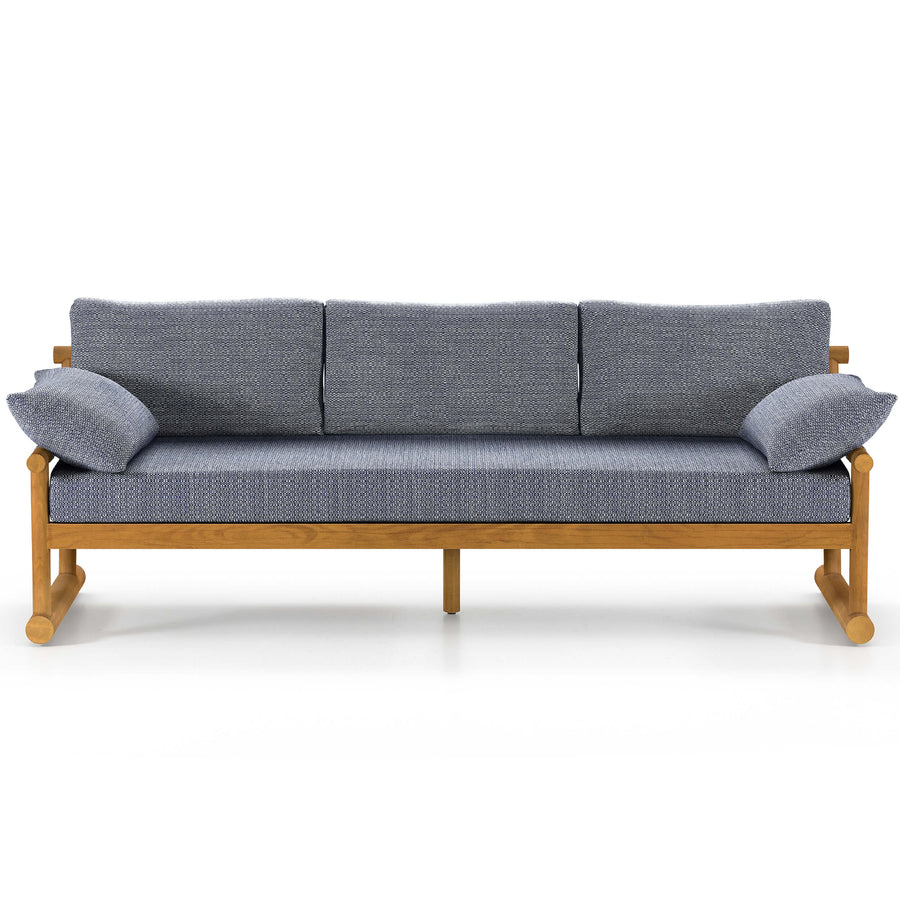 Fremont 89" Outdoor Sofa, Faye Navy/Natural Teak