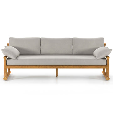 Fremont 89" Outdoor Sofa, Stone Grey/Natural Teak