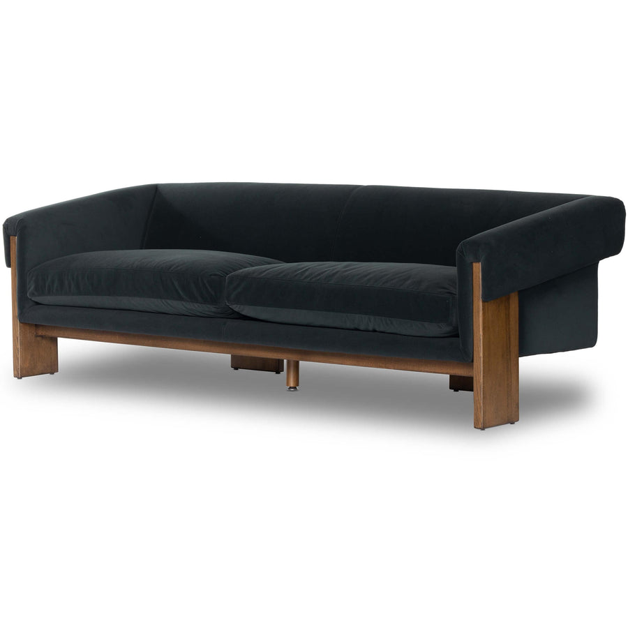 Cairo Sofa, Modern Velvet Smoke