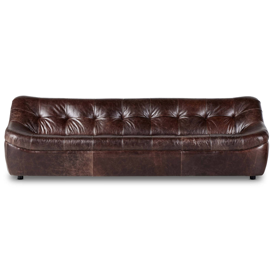 Farley Leather Sofa, Conroe Cigar