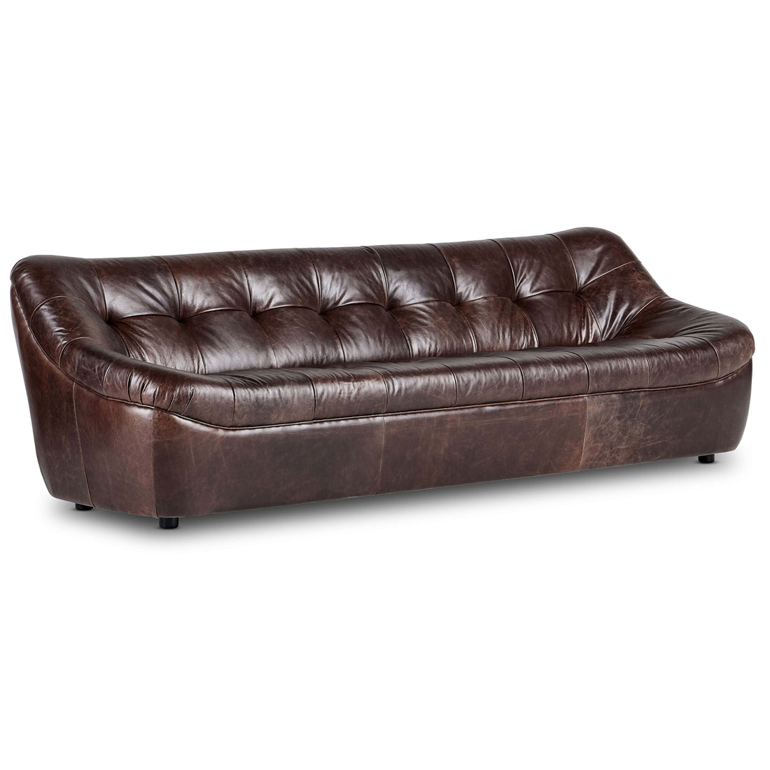 Farley Leather Sofa, Conroe Cigar