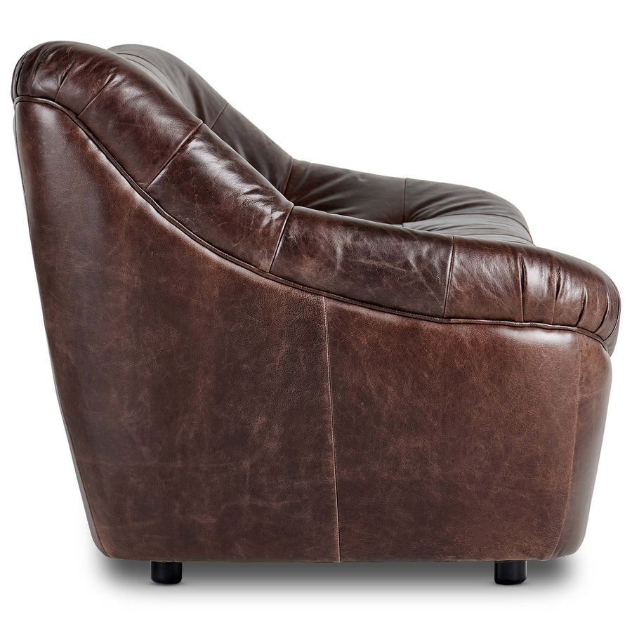 Farley Leather Sofa, Conroe Cigar