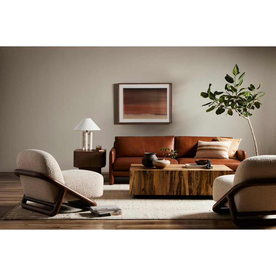 Ethan Leather Sofa, Freehand Soft Grain Nutmeg