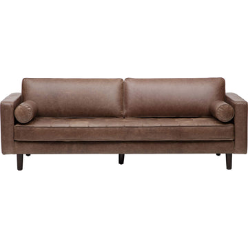 Adler Leather Sofa, Marseille Coffee