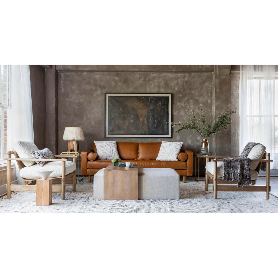 Adler Leather Sofa, Oil Buffalo Camel