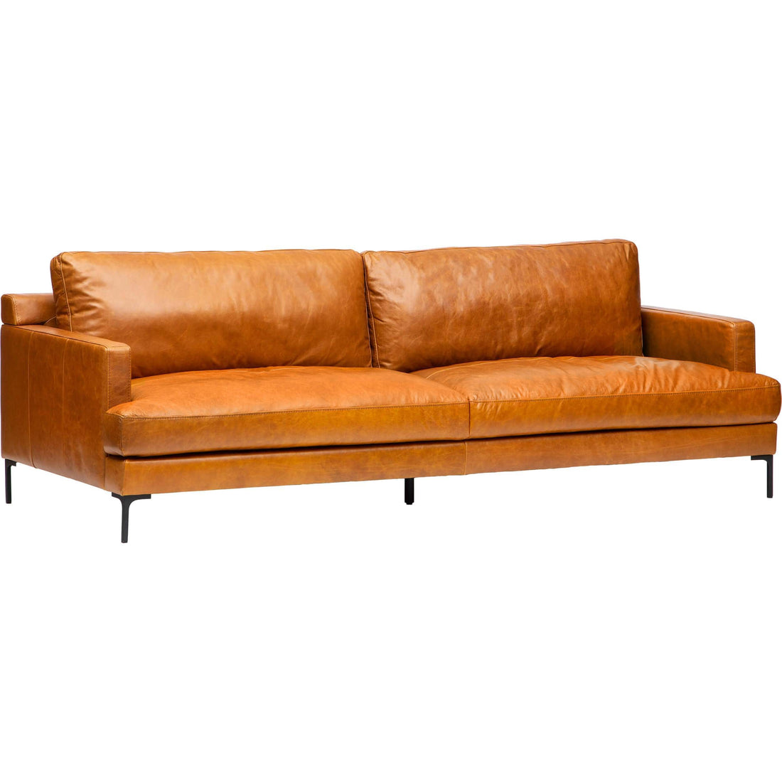 Ansel Leather Sofa, Oil Buffalo Camel