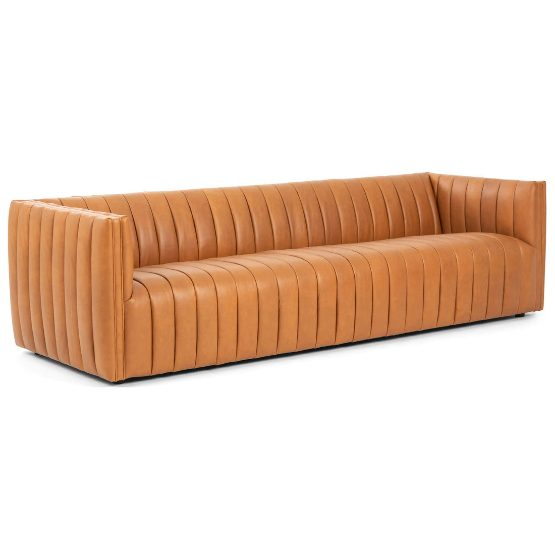 Augustine Leather Sofa, Hudson Lager