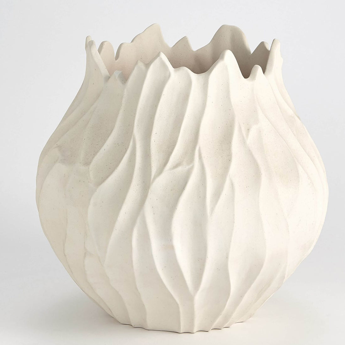 Bloom Round Vase, Matte White