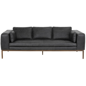 Burr Leather Sofa, Serbia Black