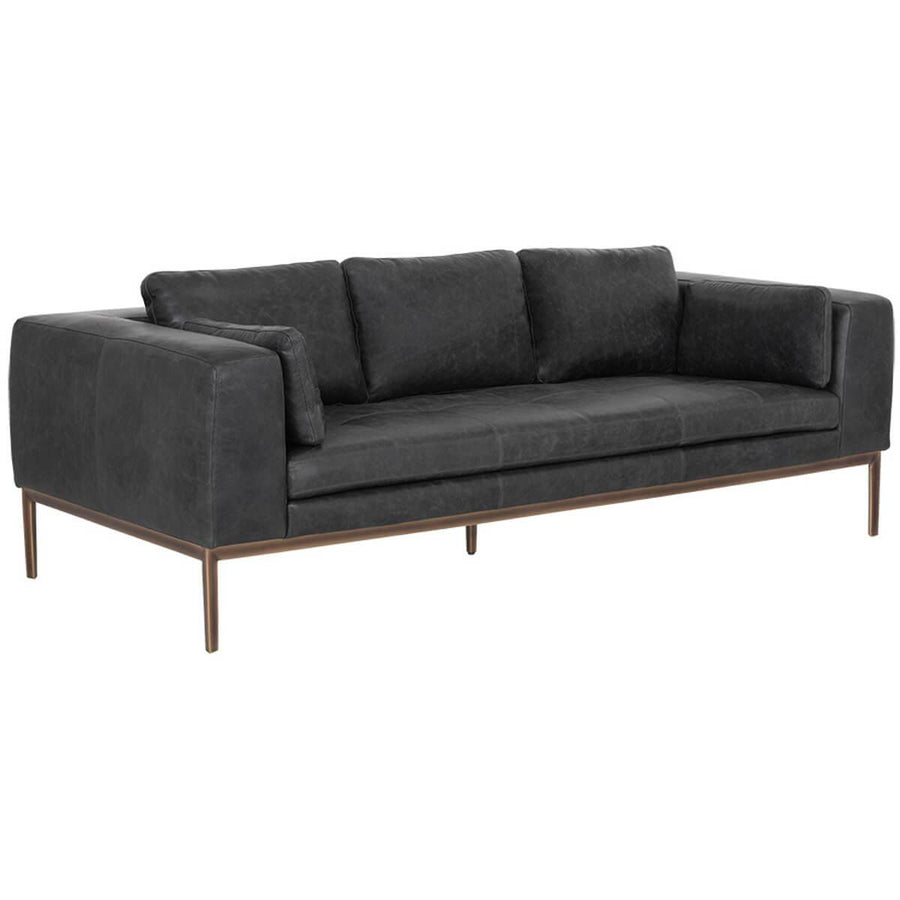 Burr Leather Sofa, Serbia Black