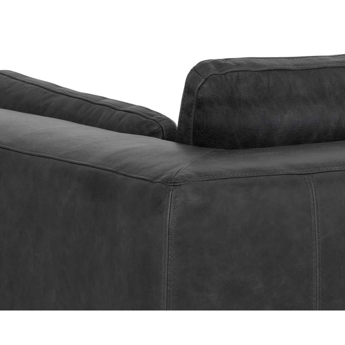 Burr Leather Sofa, Serbia Black