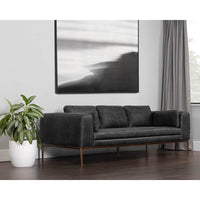 Burr Leather Sofa, Serbia Black