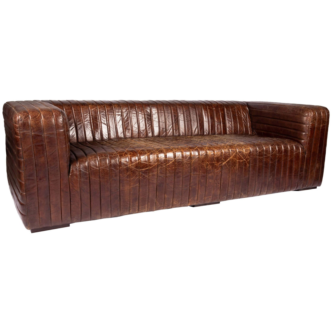 Castle Leather Sofa, Dark Brown