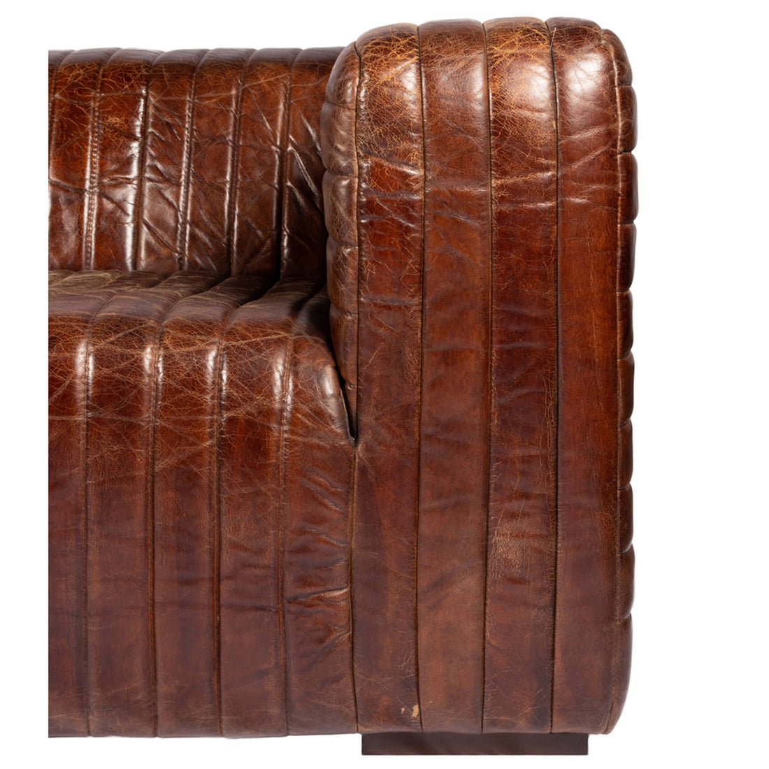 Castle Leather Sofa, Dark Brown