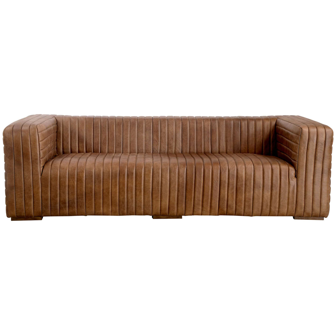 Castle Leather Sofa, Light Brown