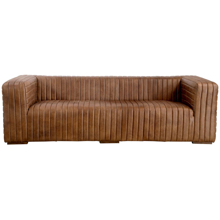 Castle Leather Sofa, Light Brown