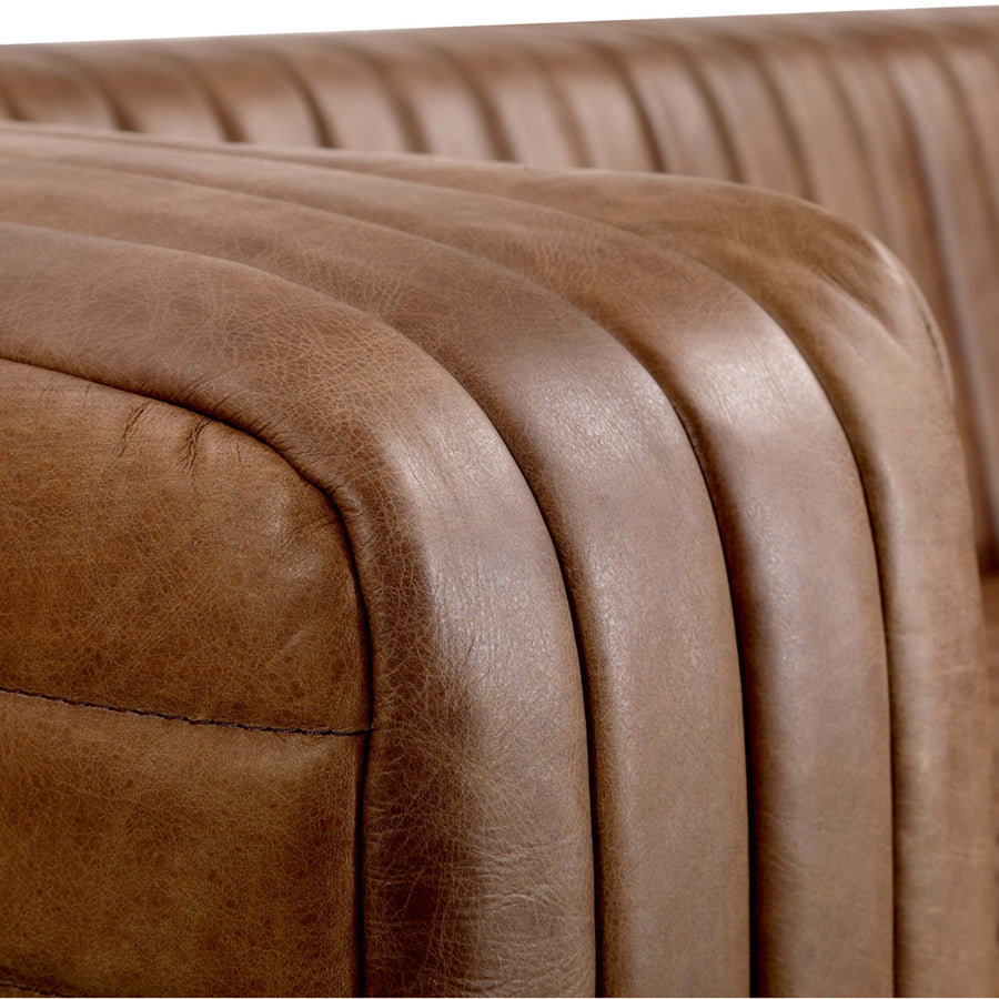 Castle Leather Sofa, Light Brown