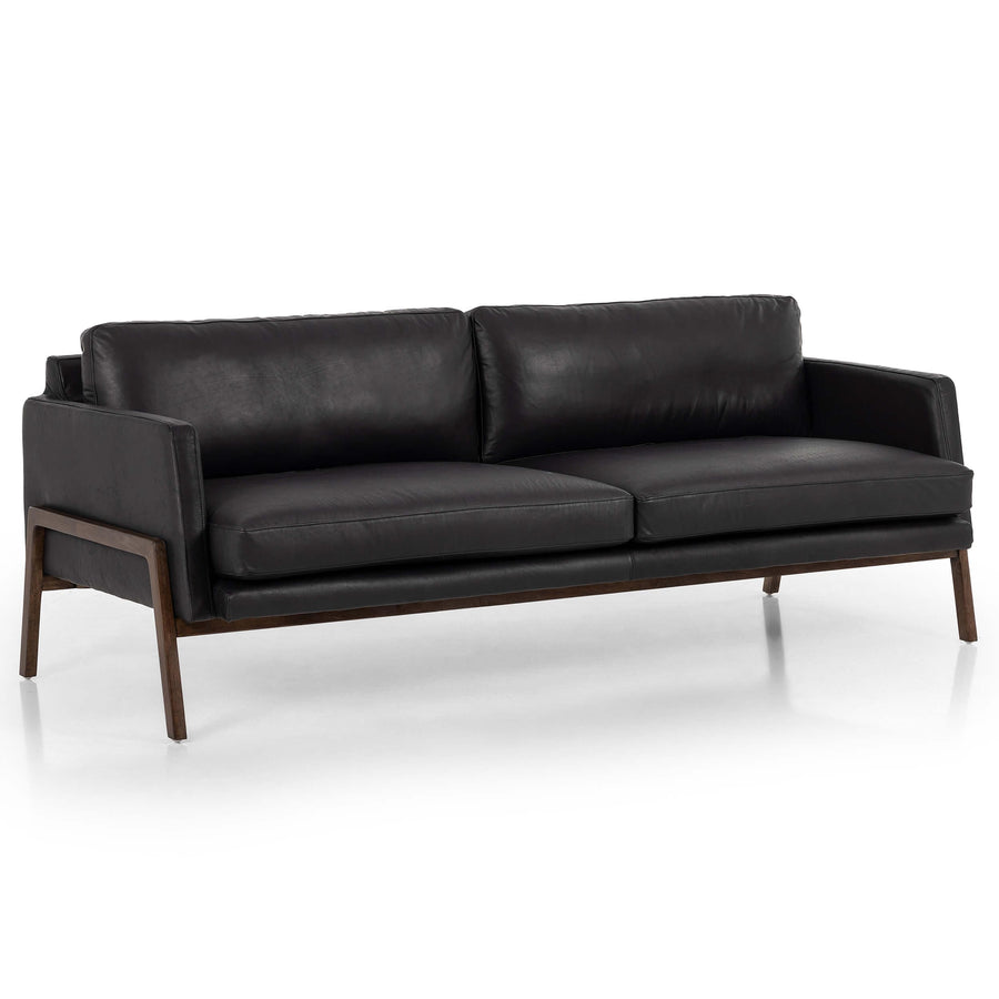 Diana Leather Sofa, Heirloom Black