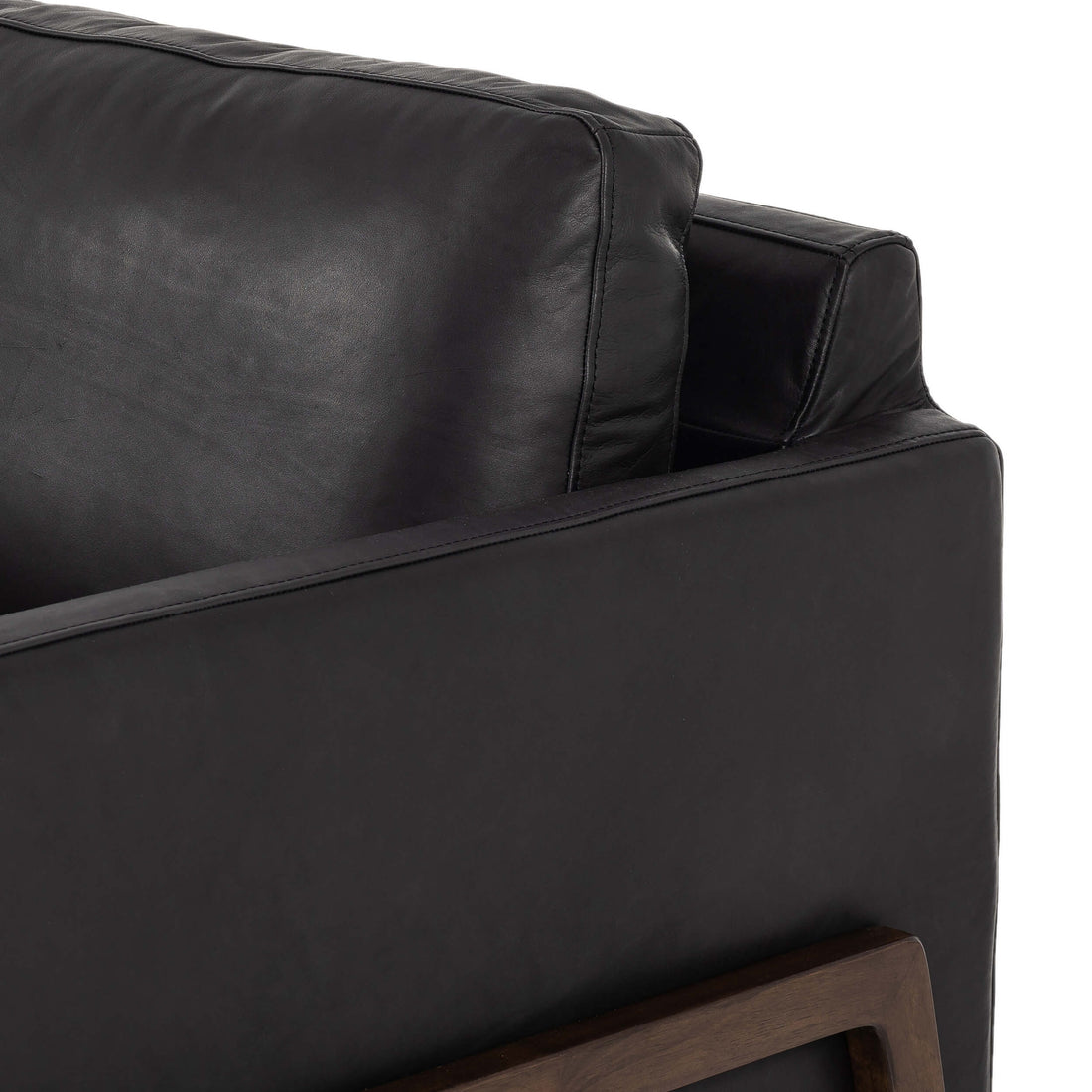 Diana Leather Sofa, Heirloom Black