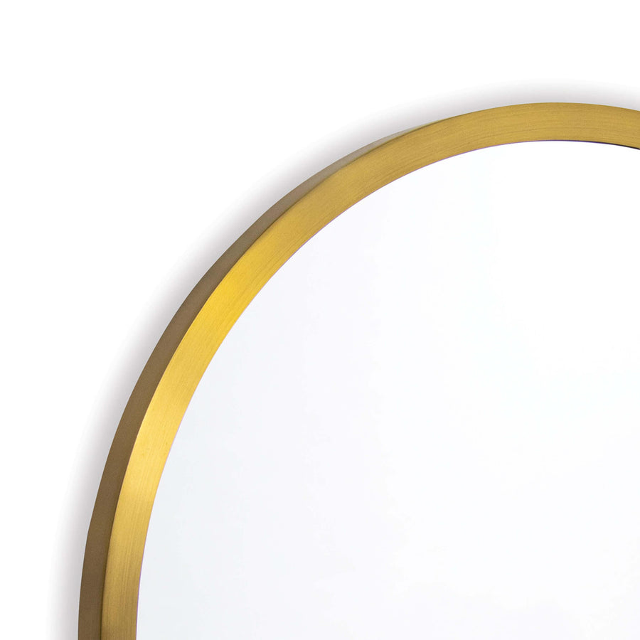 Doris Round Mirror, Natural Brass