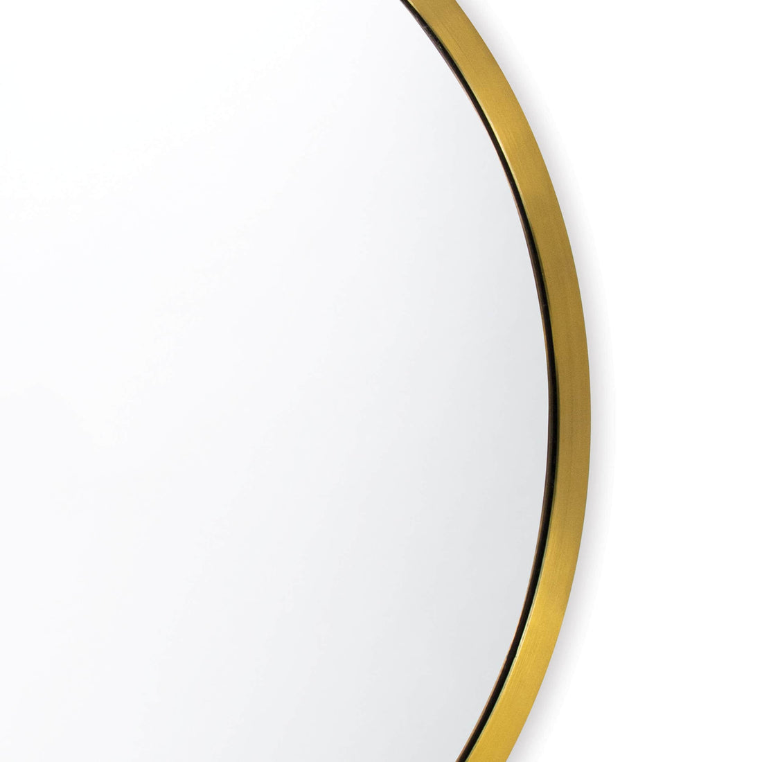 Doris Round Mirror, Natural Brass