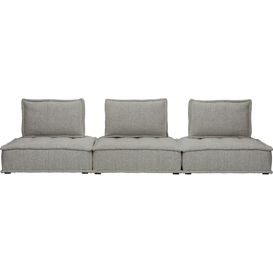 Element II Club Modular Sofa, Silver Boucle