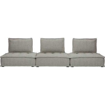 Element II Club Modular Sofa, Silver Boucle